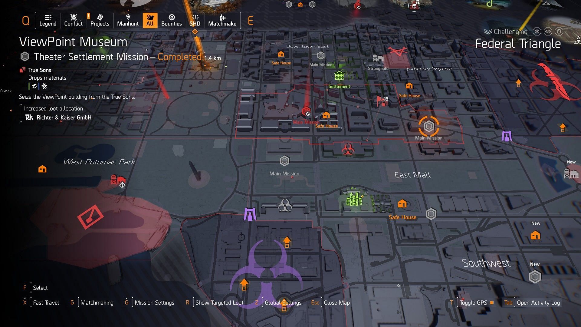 Viewpoint Museum's mission in The Division 2 (Image via Ubisoft)